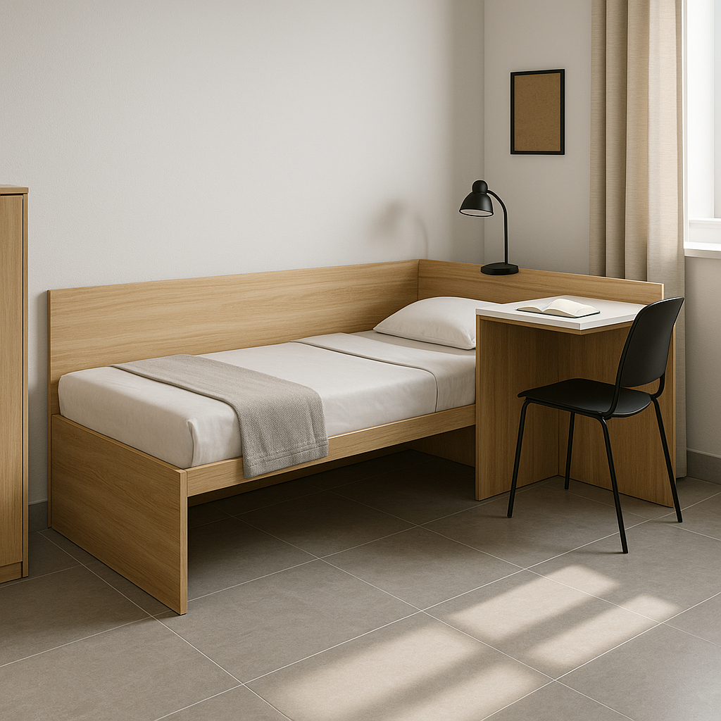 Bed with Integrated Study Table