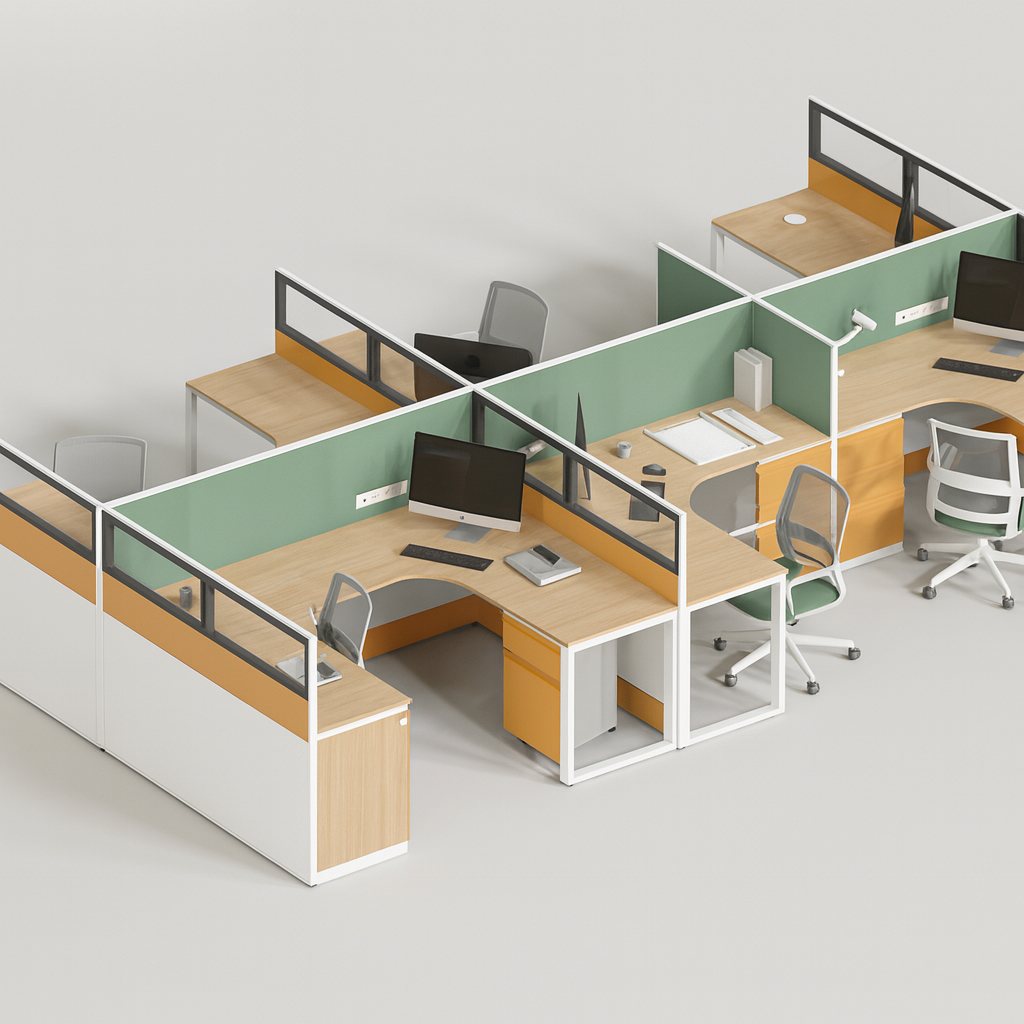 L-Shaped Partition Workstation Setup